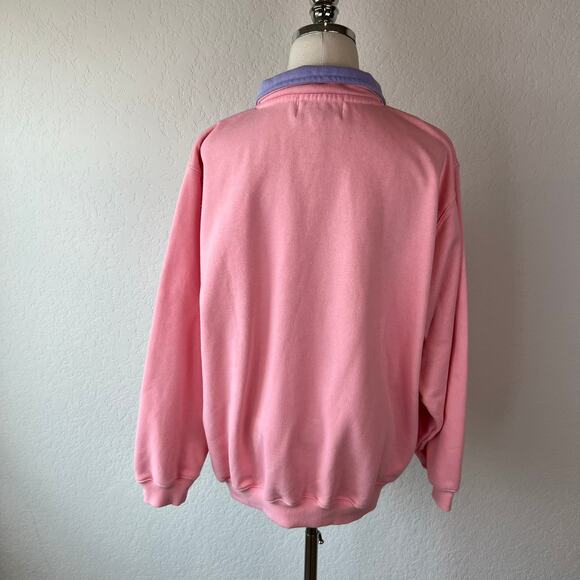 Vintage Y2K Pastel Collared Sweatshirt Royal Caribbean Cruise Wear size XL Pink - Picture 13 of 13